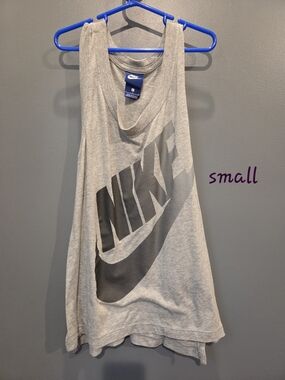 Nike Light Gray Tank with Black Swoosh